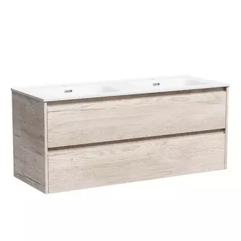 Тумба с раковиной Sancos Libra 120-2 подвесная, дуб галифакс натуральный (раковина CN7004)