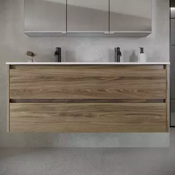 Тумба с раковиной Sancos Libra 120-2 подвесная, дуб чарльстон (раковина CN7004)