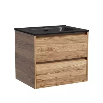 Тумба с раковиной Sancos Libra 60 подвесная, дуб чарльстон (раковина CN7001MB)