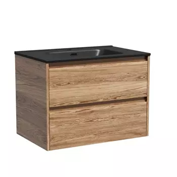 Тумба с раковиной Sancos Libra 70 подвесная, дуб чарльстон (раковина CN7007MB)