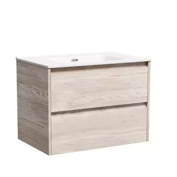 Тумба с раковиной Sancos Libra 70 подвесная, дуб галифакс натуральный (раковина CN7007)