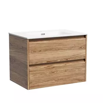 Тумба с раковиной Sancos Libra 70 подвесная, дуб чарльстон (раковина CN7007)