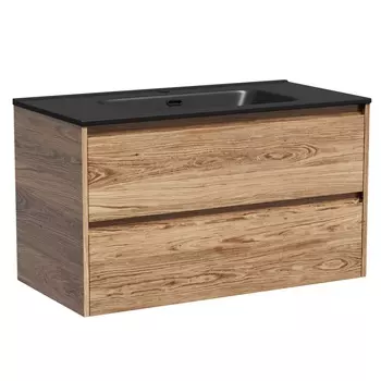 Тумба с раковиной Sancos Libra 90 подвесная, дуб чарльстон (раковина CN7002MB)