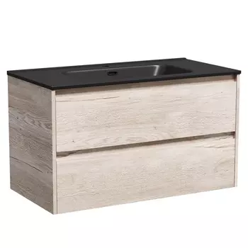 Тумба с раковиной Sancos Libra 90 подвесная, дуб галифакс натуральный (раковина CN7002MB)