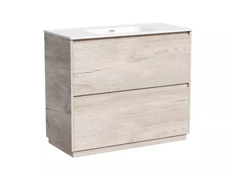 Тумба с раковиной Sancos Libra Floor 100 напольная, дуб галифакс натуральный (раковина CN7003)