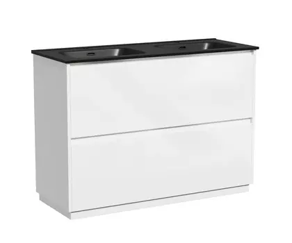 Тумба с раковиной Sancos Libra Floor 120 напольная, под двойную раковину, белый глянец (раковина CN7004MB)
