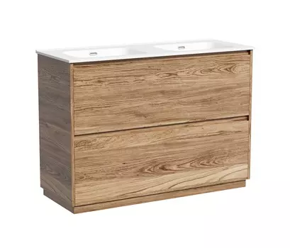 Тумба с раковиной Sancos Libra Floor 120 напольная, под двойную раковину, дуб чарльстон (раковина CN7004)