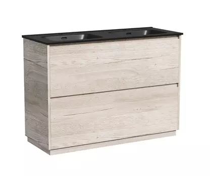 Тумба с раковиной Sancos Libra Floor 120 напольная, под двойную раковину, дуб галифакс натуральный (раковина CN7004MB)