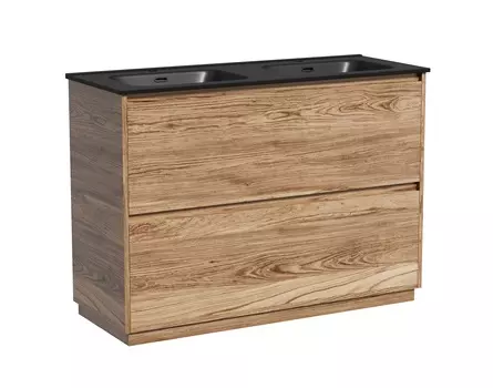 Тумба с раковиной Sancos Libra Floor 120 напольная, под двойную раковину, дуб чарльстон (раковина CN7004MB)