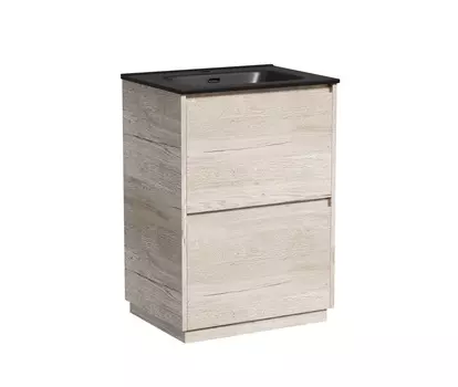 Тумба с раковиной Sancos Libra Floor 60 напольная, дуб галифакс натуральный (раковина CN7001MB)