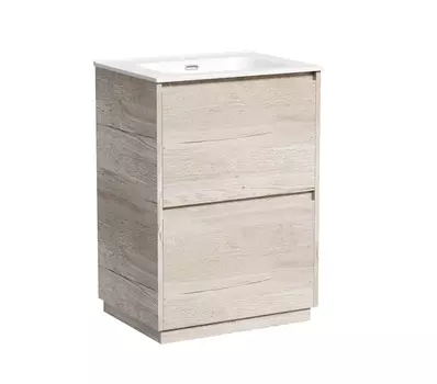 Тумба с раковиной Sancos Libra Floor 60 напольная, дуб галифакс натуральный (раковина CN7001)