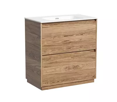 Тумба с раковиной Sancos Libra Floor 80 напольная, дуб чарльстон (раковина CN7005)
