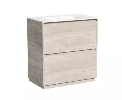 Тумба с раковиной Sancos Libra Floor 80 напольная, дуб галифакс натуральный (раковина CN7005)