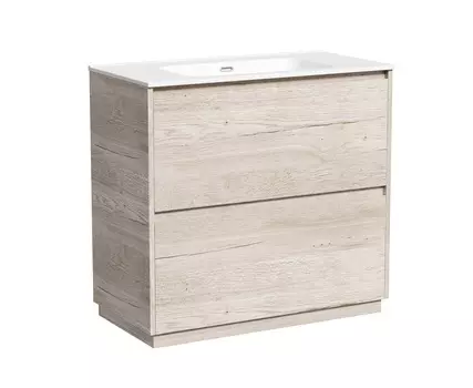 Тумба с раковиной Sancos Libra Floor 90 напольная, дуб галифакс натуральный (раковина CN7002)