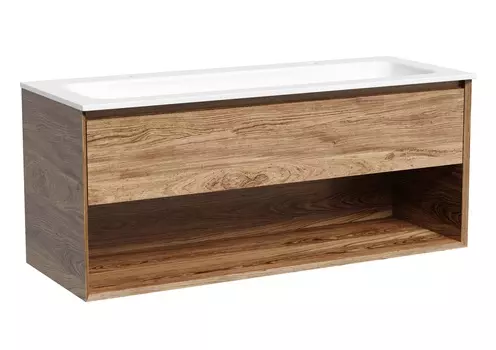 Тумба с раковиной Sancos Marmi 1.0 120 подвесная, дуб чарльстон (раковина Element CN7016)