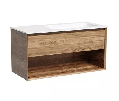 Тумба с раковиной Sancos Marmi 1.0 100 R подвесная, дуб чарльстон