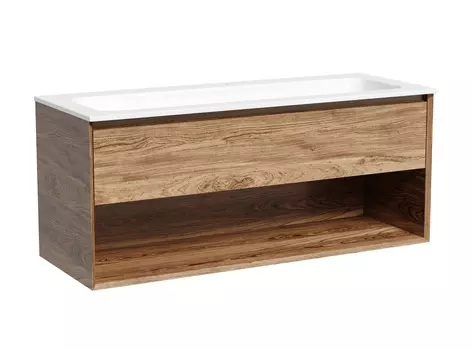 Тумба с раковиной Sancos Marmi 1.0 120 подвесная, дуб чарльстон (раковина Element CN7017)