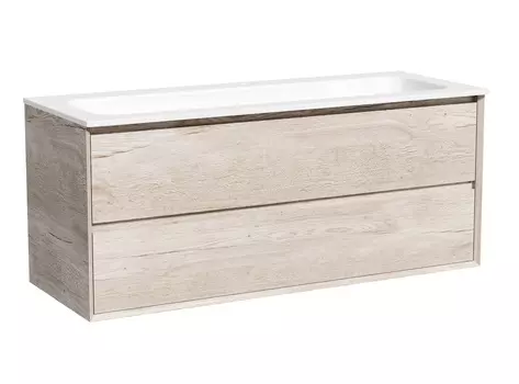 Тумба с раковиной Sancos Marmi 2.0 120 подвесная, дуб галифакс натуральный (раковина Element CN7017)