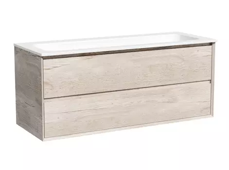 Тумба с раковиной Sancos Marmi 2.0 120 подвесная, дуб галифакс натуральный (раковина Element CN7016)