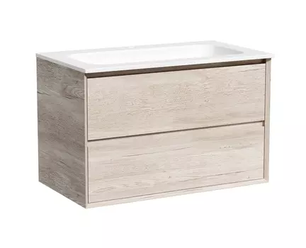 Тумба с раковиной Sancos Marmi 2.0 80 подвесная, дуб галифакс натуральный
