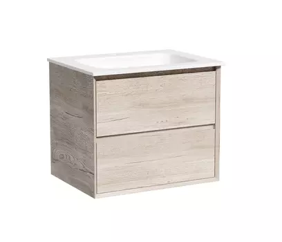 Тумба с раковиной Sancos Marmi 2.0 60 подвесная, дуб галифакс натуральный