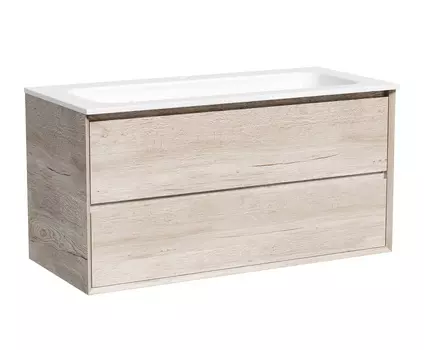 Тумба с раковиной Sancos Marmi 2.0 100 подвесная, дуб галифакс натуральный