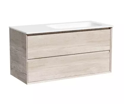 Тумба с раковиной Sancos Marmi 2.0 100 R подвесная, дуб галифакс натуральный