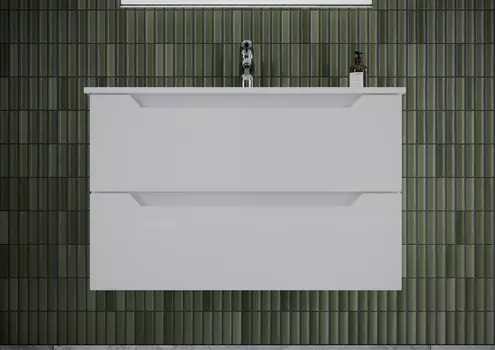 Тумба с раковиной Sancos Norma 2.0 80 подвесная, белый глянец