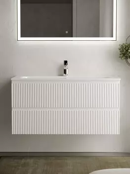 Тумба с раковиной Sancos Snob R 100 SNR100W 2 ящика, Bianco