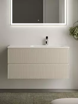 Тумба с раковиной Sancos Snob R 100 SNR100RCE правая, 2 ящика, Beige Soft