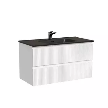 Тумба с раковиной Sancos Snob R 90 подвесная, 2 ящика, Bianco (раковина СN7002MB)