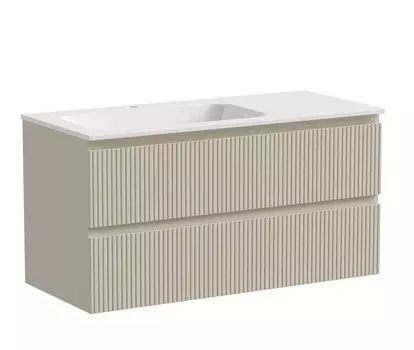 Тумба с раковиной Sancos Snob T 100 SNT100LCE левая, 2 ящика, Beige Soft
