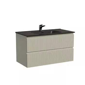 Тумба с раковиной Sancos Snob T 90 подвесная, 2 ящика, Beige Soft (раковина СN7002MB)