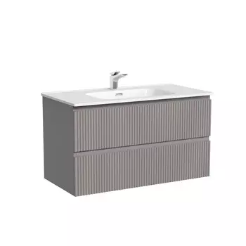 Тумба с раковиной Sancos Snob T 90 подвесная, 2 ящика, Doha Soft (раковина CN7002)