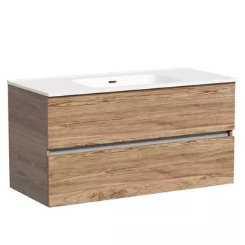 Тумба с раковиной Sancos Urban 100 подвесная, дуб чарльстон (раковина CN7003)