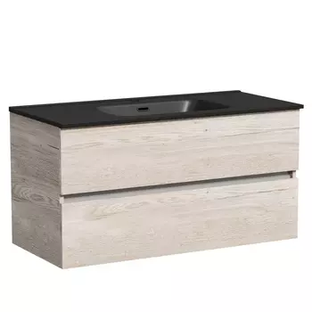 Тумба с раковиной Sancos Urban 100 подвесная, дуб галифакс натуральный (раковина СN7003MB)