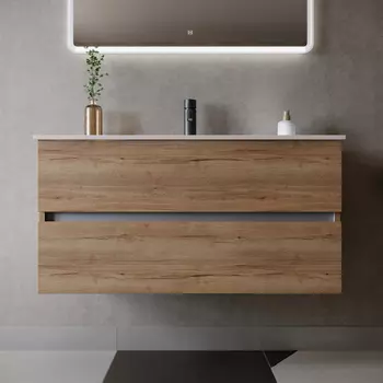 Тумба с раковиной Sancos Urban 100 подвесная, дуб галифакс натуральный (раковина CN7003)