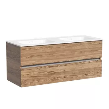 Тумба с раковиной Sancos Urban 120-2 подвесная, дуб чарльстон (раковина CN7004)