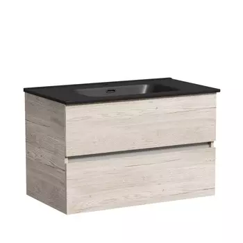 Тумба с раковиной Sancos Urban 80 подвесная, дуб галифакс натуральный (раковина CN7005MB)