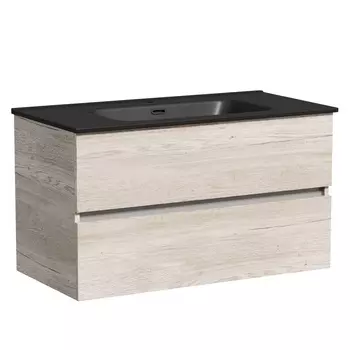 Тумба с раковиной Sancos Urban 90 подвесная, дуб галифакс натуральный (раковина СN7002MB)