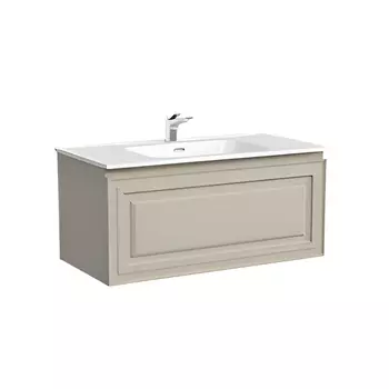 Тумба с раковиной Sancos Very 90 подвесная, 1 ящик, Beige Soft (раковина CN7002)