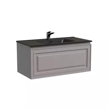 Тумба с раковиной Sancos Very 90 подвесная, 1 ящик, Doha Soft (раковина СN7002MB)