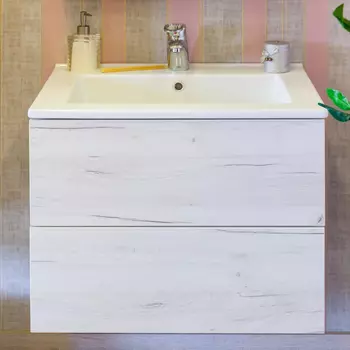 Тумба с раковиной Sanflor Чикаго 65 дуб крафт белый (раковина Kerama Marazzi Piano 65)