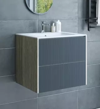 Тумба с раковиной Sanflor Диана 65 дуб шерман графит (раковина Kerama Marazzi Piano 65)