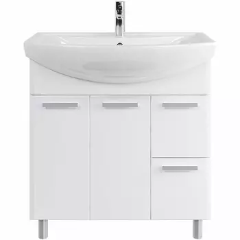 Тумба с раковиной SanStar Аура 80 напольная, белая (299.1-1.4.1.)