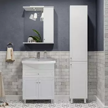 Тумба с раковиной SanStar Бриз 65, с/ящ, белый