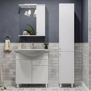 Тумба с раковиной SanStar Бриз 75, 2/ящ, белый