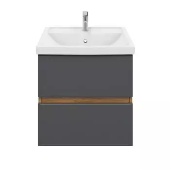 Тумба с раковиной SanStar Graffa 50 подвесная, дуб вотан/графит софт (раковина Фостер 50)