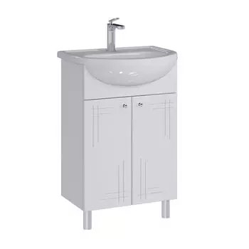 Тумба с раковиной SanStar Июнь 55 напольная (раковина Уют 55)