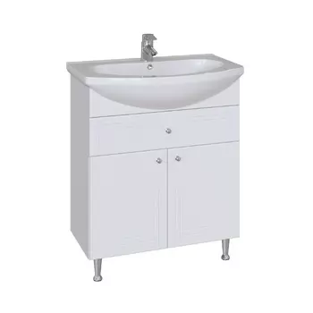 Тумба с раковиной SanStar Июнь 70 напольная, белая (раковина Балтика 70)